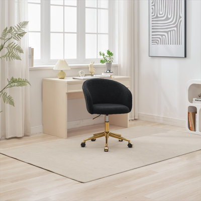 Chaise de bureau pivotante rembourrée en laine Leomie