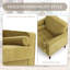 Fauteuil club capitonné Iliana en chenille à accoudoirs carrés avec 2 coussins-621274504