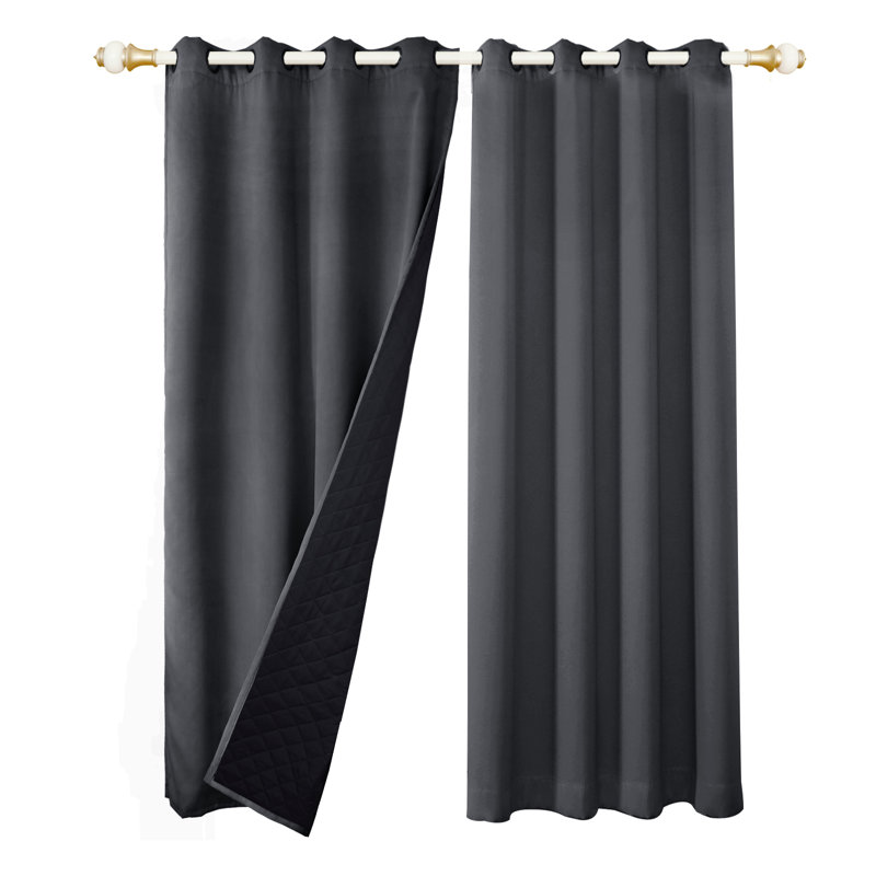 Philps Polyester Blend Blackout Single Curtain Panel, 52" W x 84" L, Gray