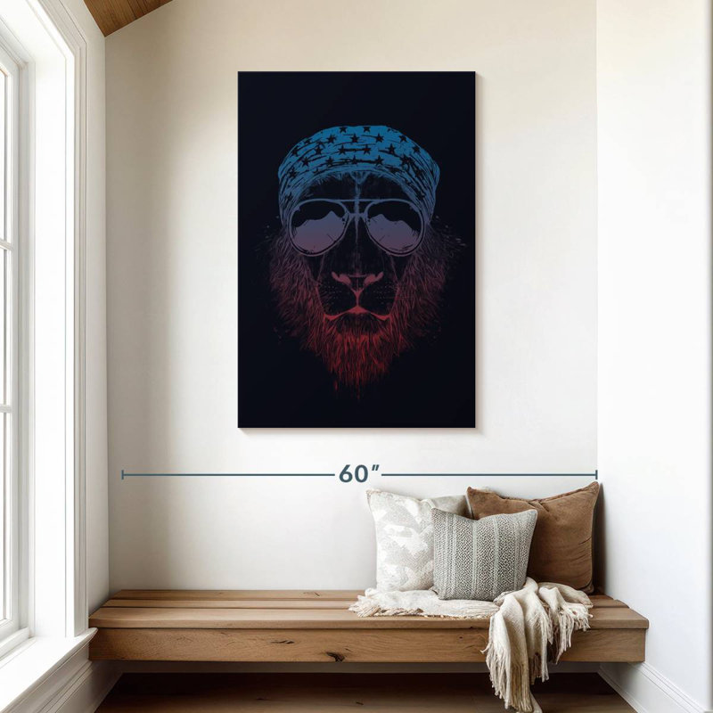Brampt Wild Lion Dark, 45" H x 30" W