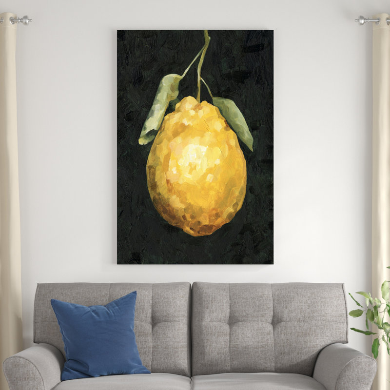 «Dark Lemon II» par Emma Caroline - peinture sur toile tendue, H 48 po x l 32 po