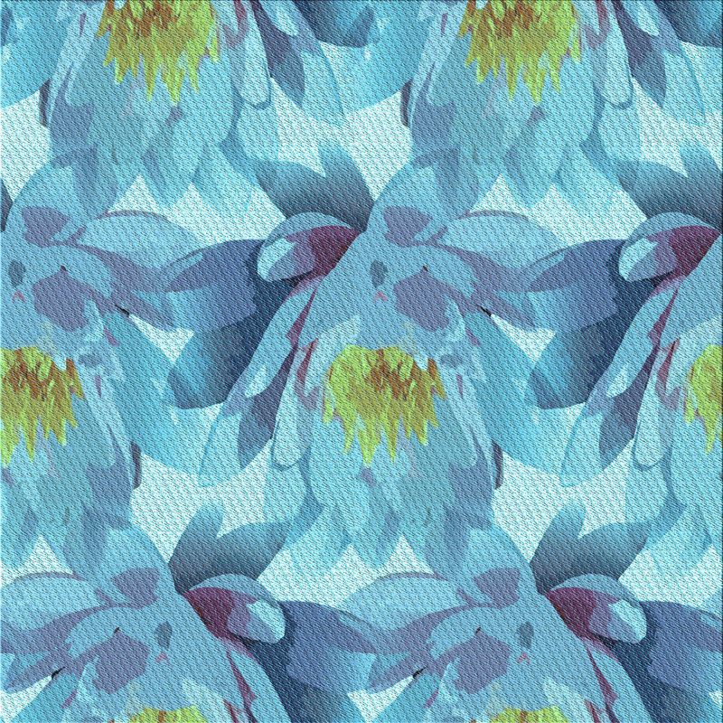 Tapis bleu clair en laine Woodcreek, Carré 8 pi