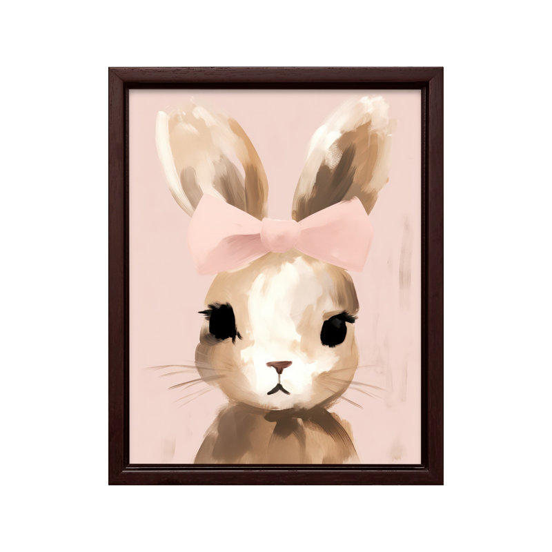 Pastel lapin, Canvas, Brown Framed, 11"H x 14"W