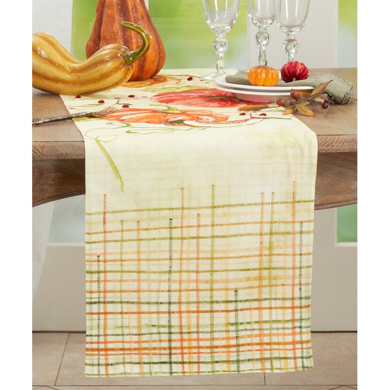 Cotton Blend Thanksgiving Table Runner