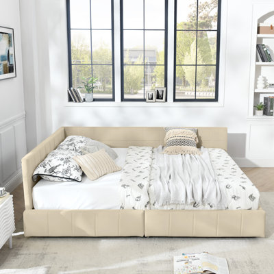 Size Storage Upholstered Tufted Bed Frame, Sofa Bed Frame With Comfortable Backrest And Armrests, Size Bed For Bedroom, Living Room,Velvet, by Latitude Run