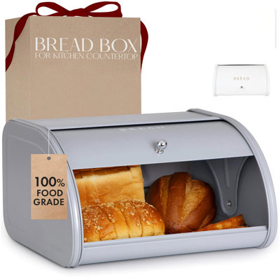 Bread Box For Kitchen Countertop (White)