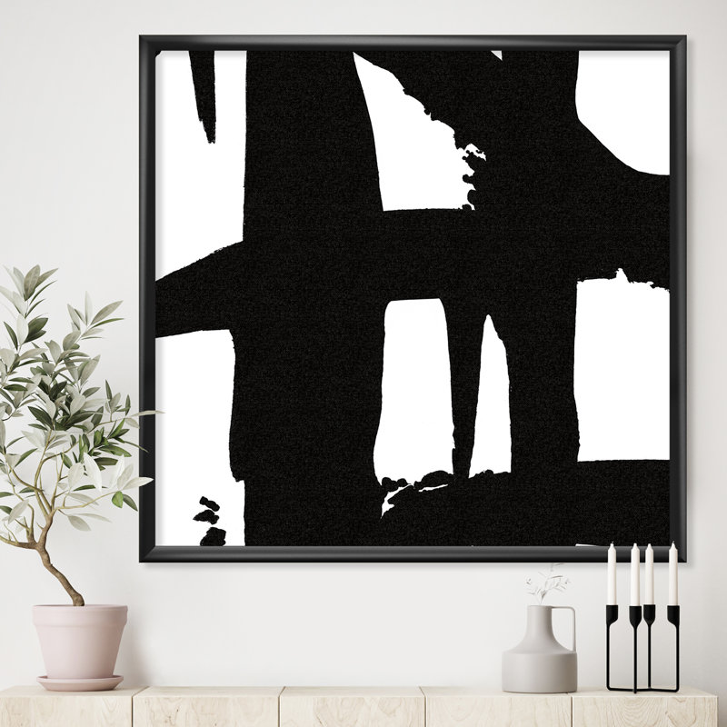 «Black and White Crossing Paths II», reproduction sur toile encadrée, H 16 po x l 16 po x P 1 po, Cadre noir