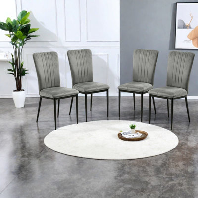 Ensemble de 4 chaises de salle à manger confortables en velours