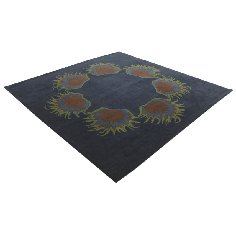 Tapis carré bleu marine Orlando