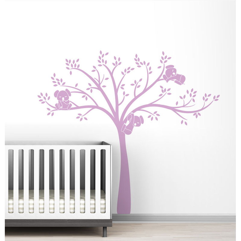 Décalcomanie murale monochrome modern Koala Cuteness, Lilas