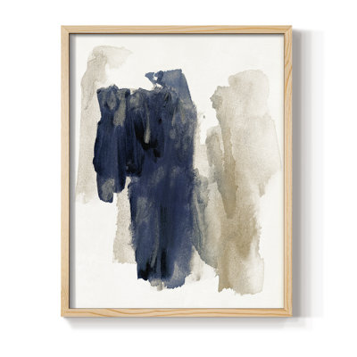 Navy Sweep Framed Print - Solid Wood