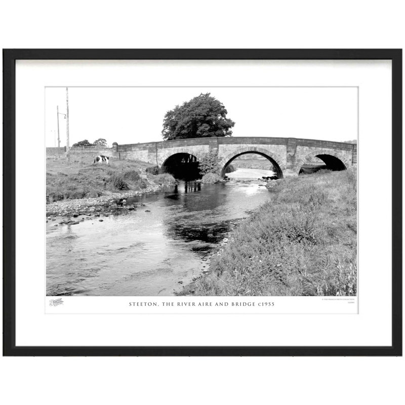 Steeton, The River Aire And Bridge C1955 by Francis Frith - Single Picture Frame Print, 40cm H x 50cm W x 2.3cm D