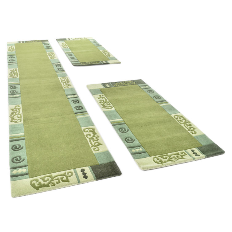 Honeoye Hand-Tufted Wool Green Rug