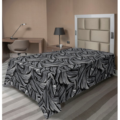 Ambesonne Greenery Leaves Flat Sheet Palm Leaf Pattern