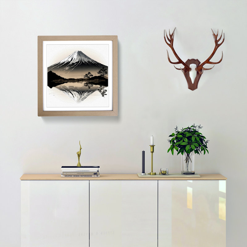 Mount Fuji Drawing - Framed Print, Oak