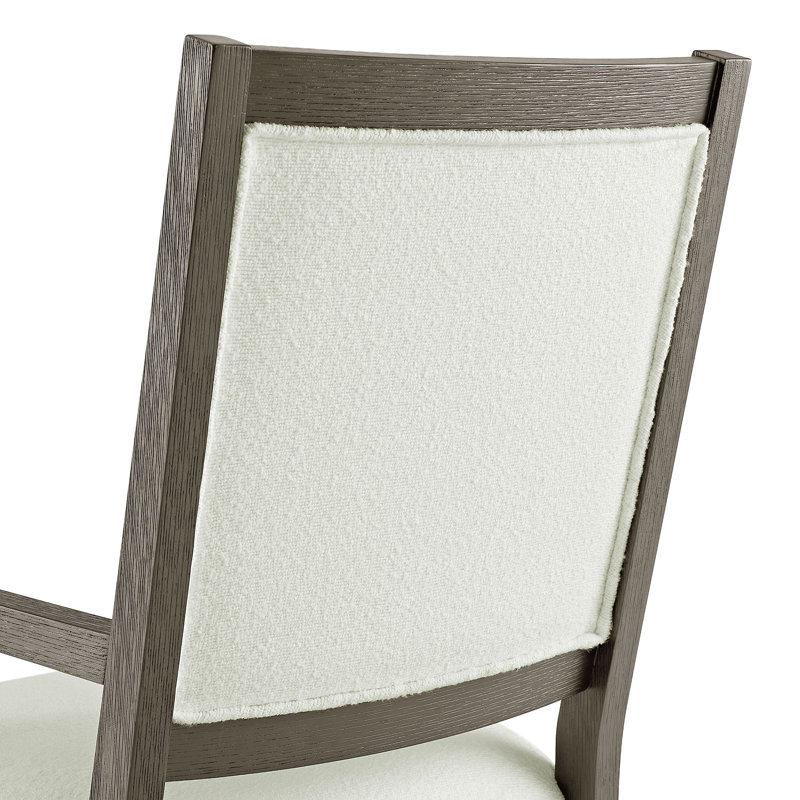 Modern White and Gray Wood Dining Arm Chair