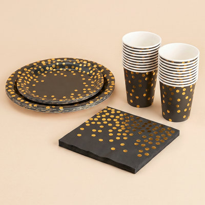 60-Piece Disposable Birthday Party Paper Tableware Set