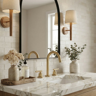 ArcTide High-Arc Widespread Bathroom Sink Faucet 2-Handle with Drain Assembly