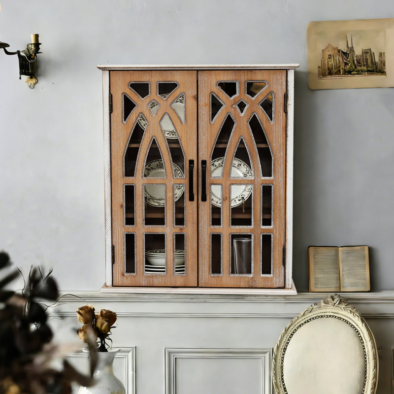 Rangement avec portes rétro, style rustique pour la salle de bain, le salon, la chambre à coucher, l'armoire murale stable et durable complétant divers décors