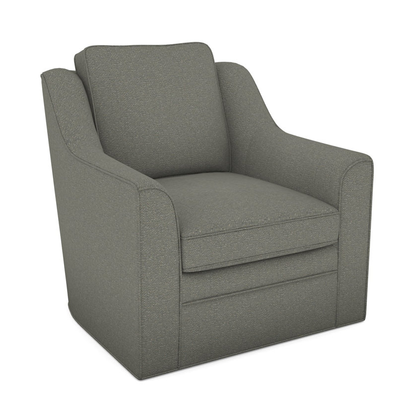 American Bungalow Nicholas Barrel Back Swivel Chair, Nomad Slate Crypton® Chenille