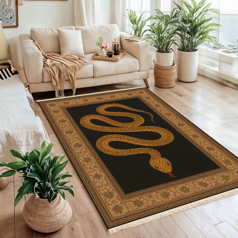 Tapis à bordure noire Golden Serpent