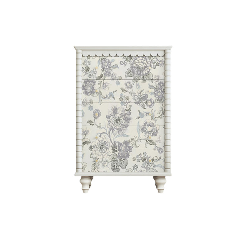 Commode décorative à cinq tiroirs Retro, Ivoire ivoire