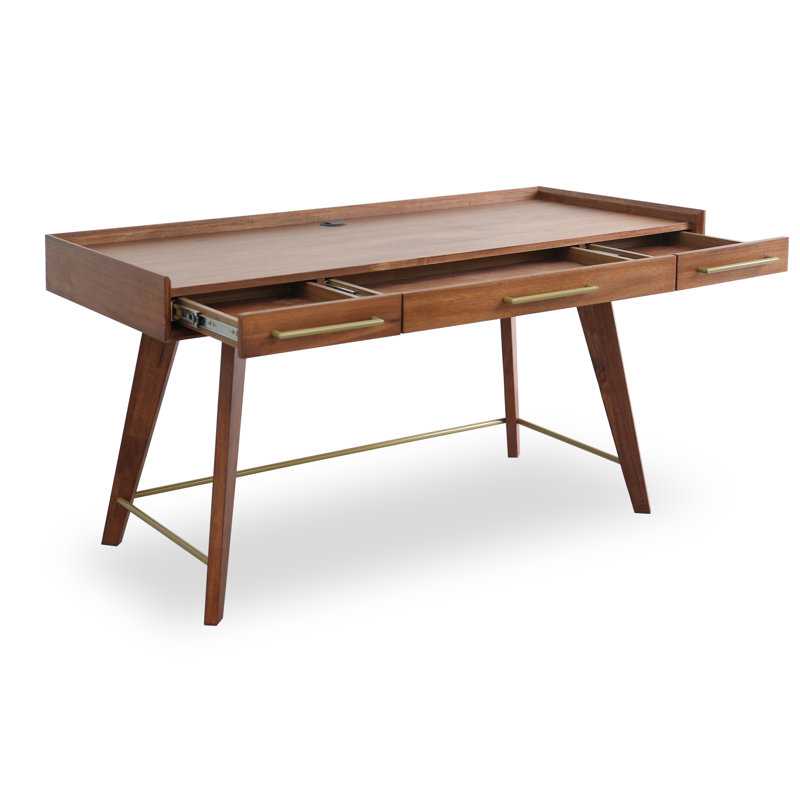 Walter Solid Wood Writing Desk, Walnut