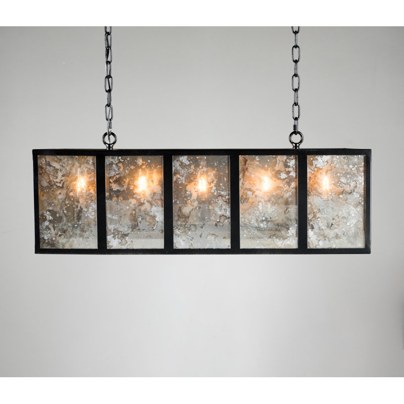 Spivey 5 - Light Glass Square / Rectangle Chandelier
