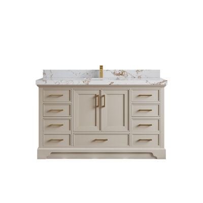 Meuble-lavabo simple 60 po avec plateau Khiala
