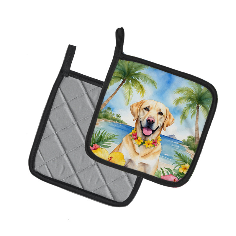 Caroline's Treasures Luau Party Floral Polyester Potholder Set