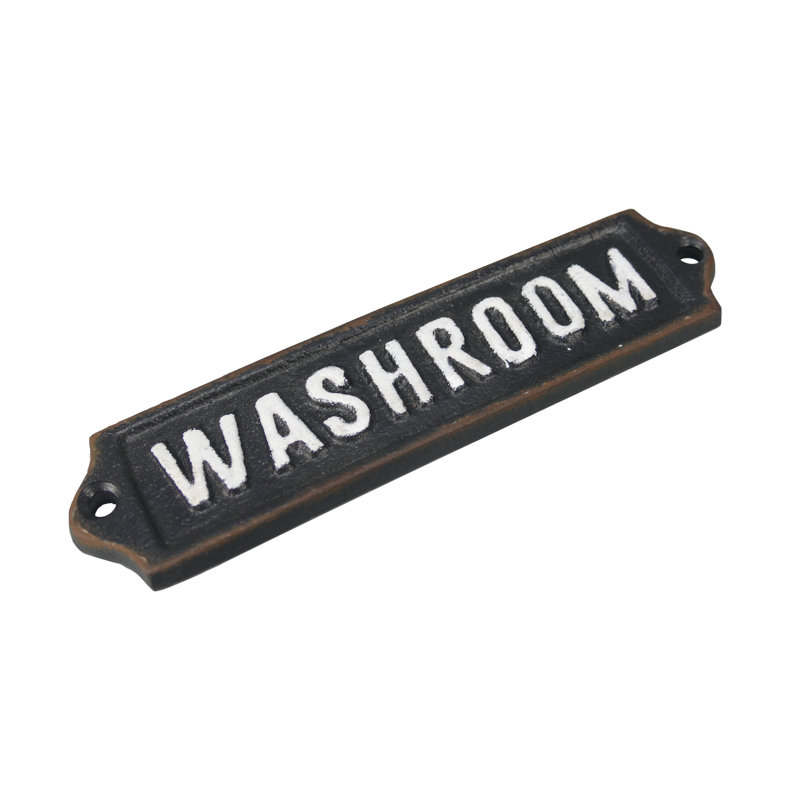 Cast Iron Washroom Door Sign
