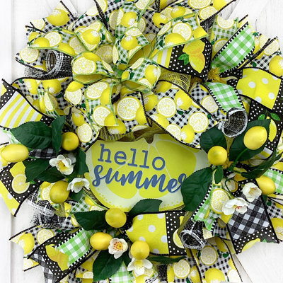 Handcrafted Faux Lemon 17'' Wreath