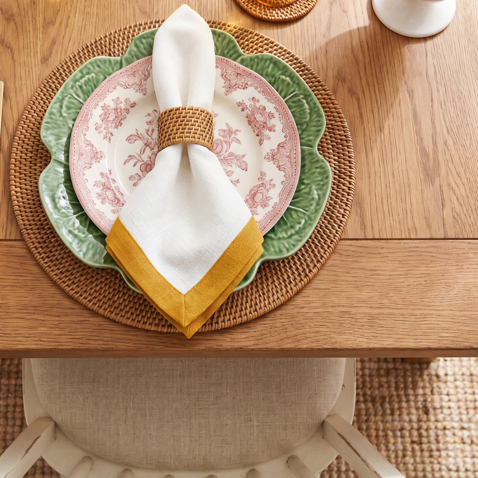 Nigel Napkin, White/Yellow