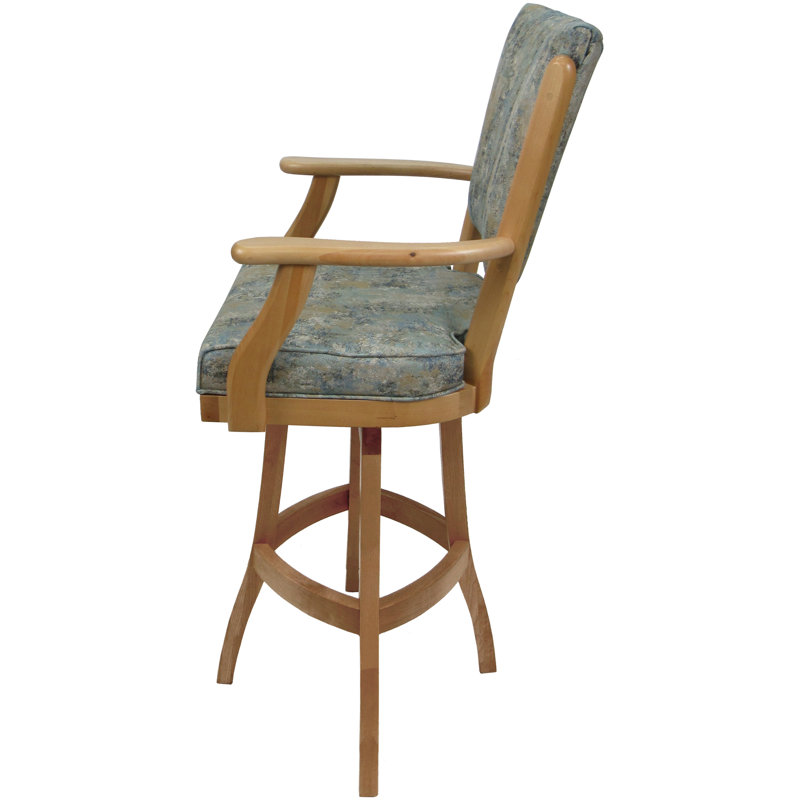 Très grand tabouret pivotant en bois Irminger, Tabouret de comptoir (siège d'une hauteur de 26 p