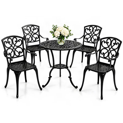 Centurion VIVALDI Black 5-Piece Aluminium Garden Bistro Set
