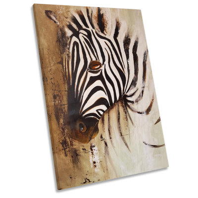 X8442 Zebra Brown Repro - Wrapped Canvas Art Prints