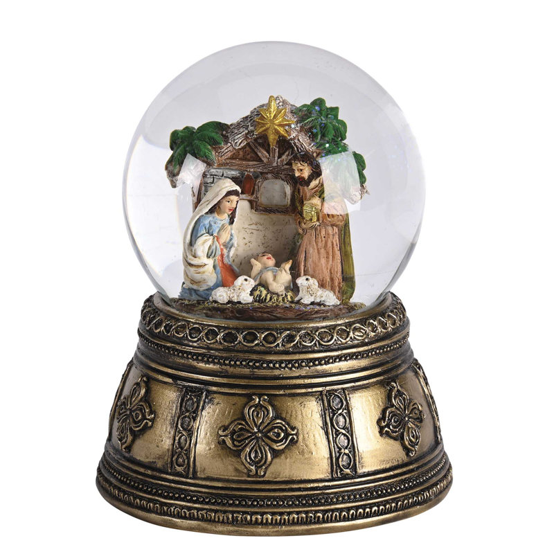Waterglobe Nativity Gold Base