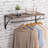 Wall Mounted Wood Shelving Unit With Metal Clothes Hanging Rod And Floating Display Shelf For Home Or Retail Storage