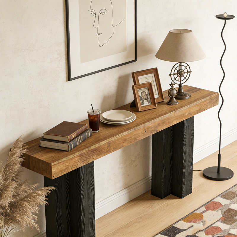 Narrow Sofa Console Entryway Table with Sturdy Legs