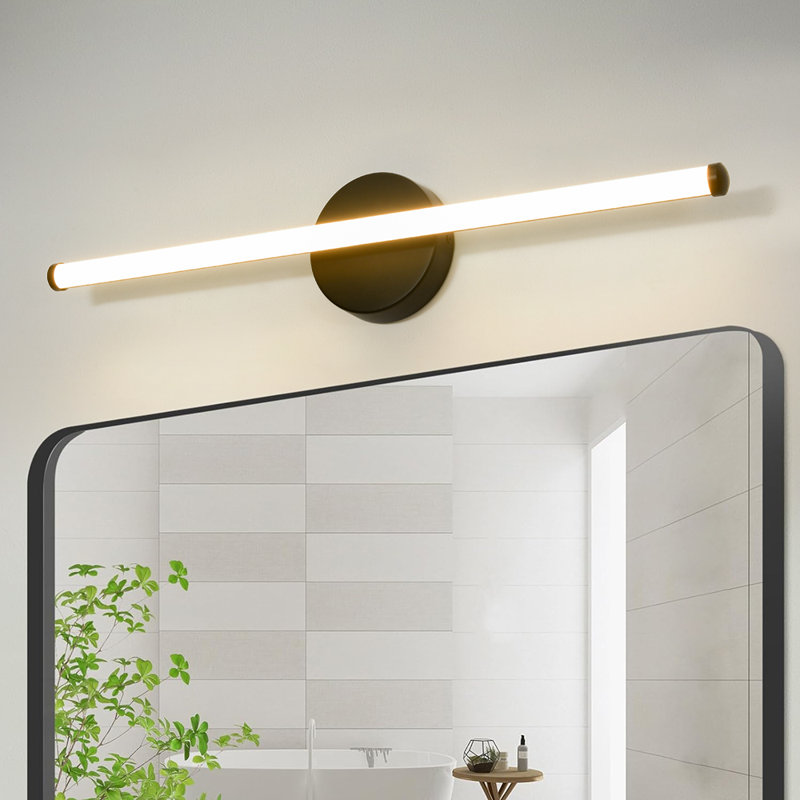 1-Light Dimmable LED Strip Vanity Light, Matte Black