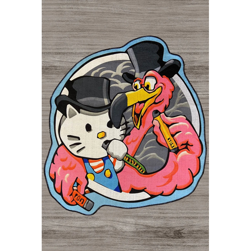 Tapis figuratif Lovely Friends, Nouveauté 2 pi x 2 pi 8 po