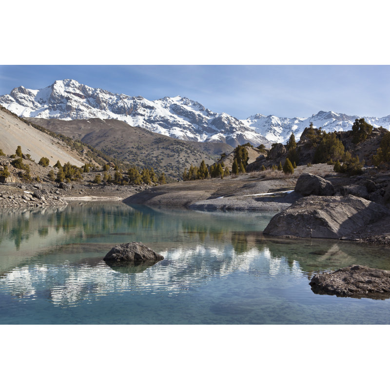 Mountain Lake 1 Piece Wrapped Canvas Wall Art, 30cm H x 46cm W x 3.8cm D