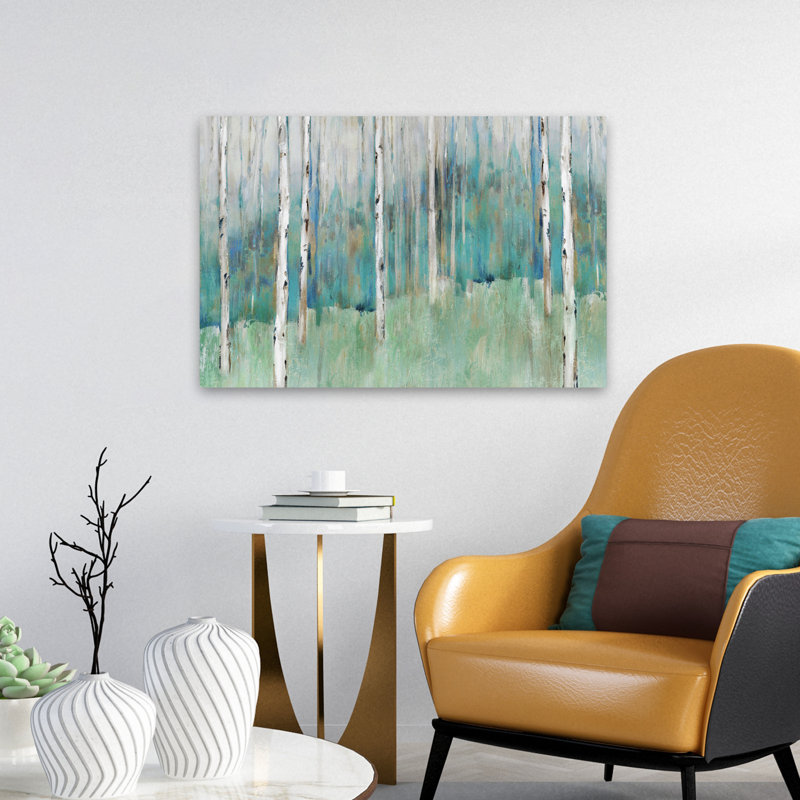 Foothills I, paysage, arbre, forêt, nature, peinture, impressionnisme, art contemporain, H 24 po x l 16 po
