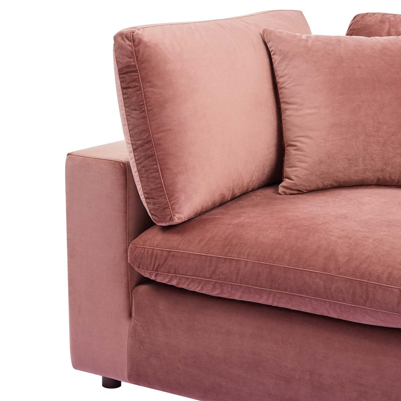 Chaise de coin Commix, Velours vieux rose