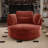 50" W Oversized Upholstered Swivel Barrel Chair-205931504