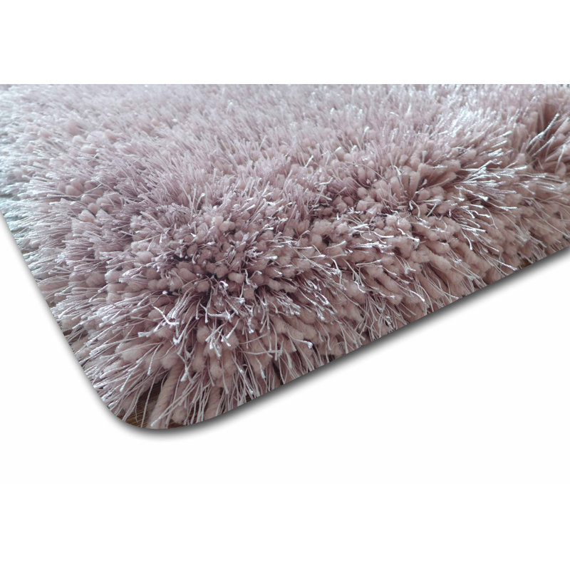 Tapis rose touffeté à la main Huya, Rectangle 8 pi x 11 pi