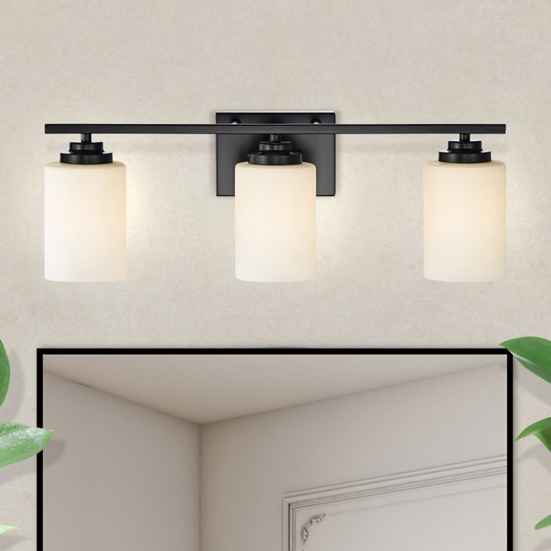 Éclairage pour meuble-lavabo Burdene, Noir mat, 3
