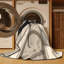 Tapis oriental gris lavable à la machine Ottoline-342620483
