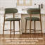 Ensemble de 2 tabourets de bar à hauteur de comptoir, tabourets de bar rembourrés avec pieds en métal pour îlot de cuisine, vert