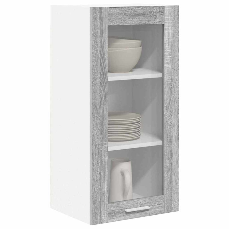 Vidaxl Hanging Cabinet With Storage Riga Grey Sonoma 60 X 31 X 80 Cm, 80cm H x 40cm W x 31cm D, Grey Sonoma
